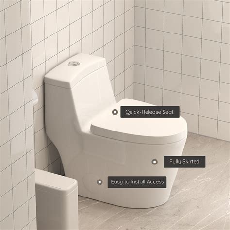 Horow Dual Flush Elongated One Piece Toilets Modern Bathroom Tank W