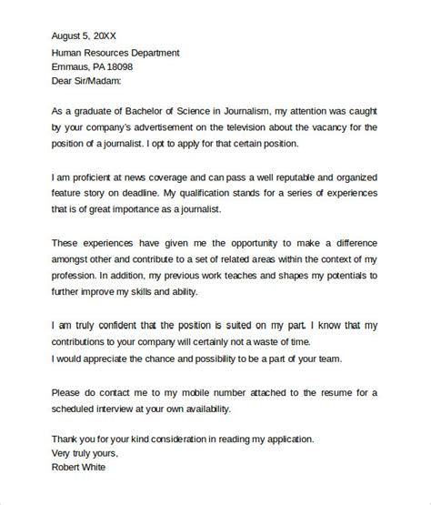 For help with your resume, check out our extensive journalist resume samples. 10+ Professional Cover Letter Examples | Sample Templates