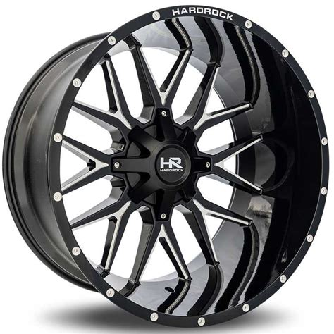 22x10 Hardrock Offroad H712 Indestructible Gloss Black Rev Wheels And Rims
