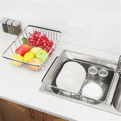 Booyoo Expandable Dish Drying Rackstainless Steel Over Sink Dish Rack
