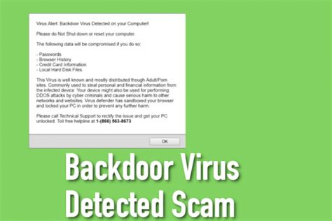 backdoor virus detected scam how to remove dedicated 2