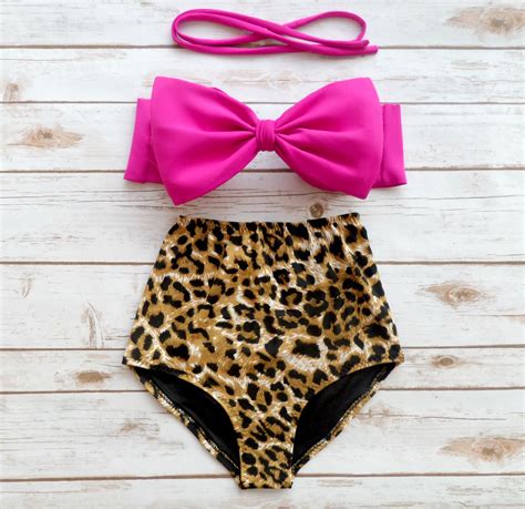 Hot Pink Leopardcheetah Bikini Hot Pink Leopard Bikinis Handmade