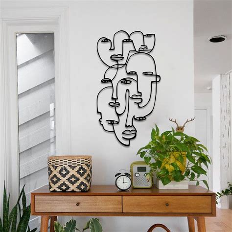 Buy Ikonika Picasso Faces Line Art Woman Line Art Metal Wall Art