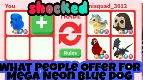 What People Trade For Mega Neon Blue Dog In Adopt Me Trading Youtube