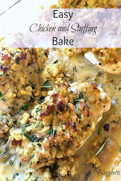 Chicken thighs are baked and glazed with a flavorful orange sauce. Easy Chicken and Stuffing Bake