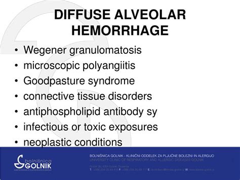 Diffuse Alveolar Hemorrhage Syndrome