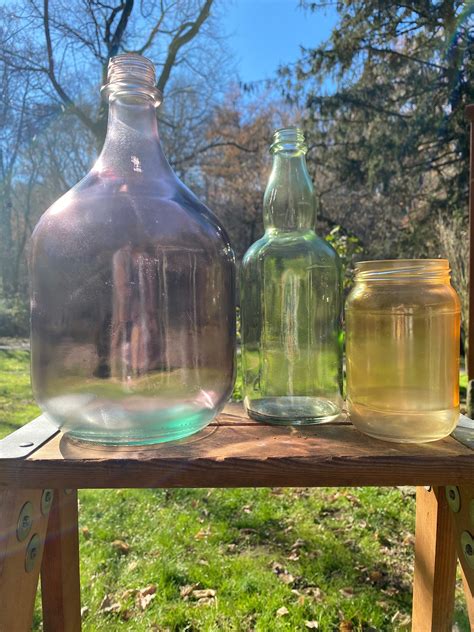 Tinted Glass Bottles Etsy