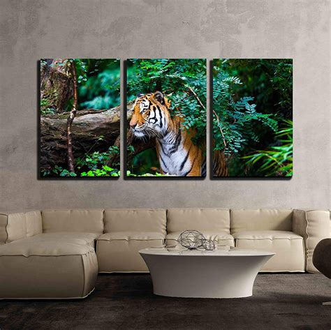 Wall26 3 Piece Canvas Wall Art Tiger Modern Home Decor Stretched