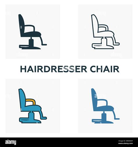Hairdresser Chair Icon Set Four Elements In Diferent Styles From Barber Shop Icons Collection
