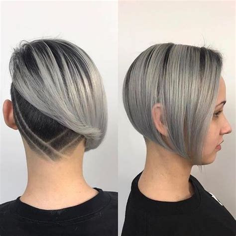 To show you how gorgeous these bobs are, we have put a stacked bob is a super stylish look where the hair is longer at the front and shorter at the back. 15 of The Coolest Undercut Bob Haircuts for Women ...