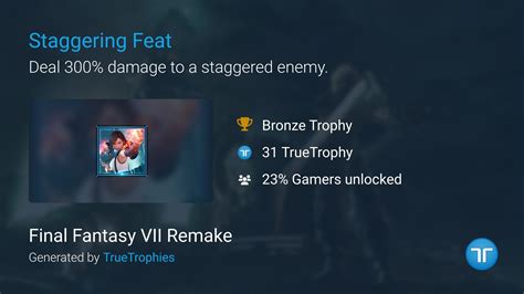 Staggering Feat Trophy In Final Fantasy Vii Remake Ps4