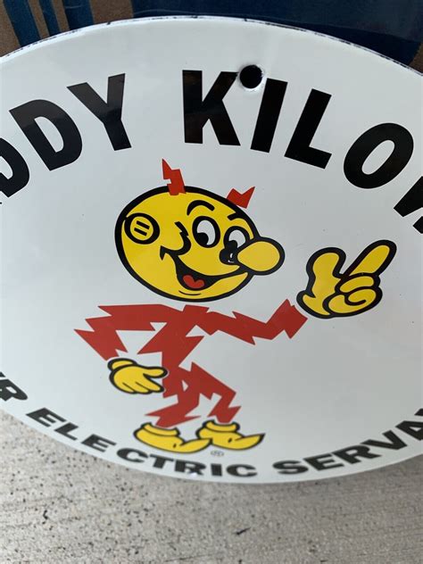 Vintage Style Reddy Kilowatt The Mighty Atom Electric Service Porcelain