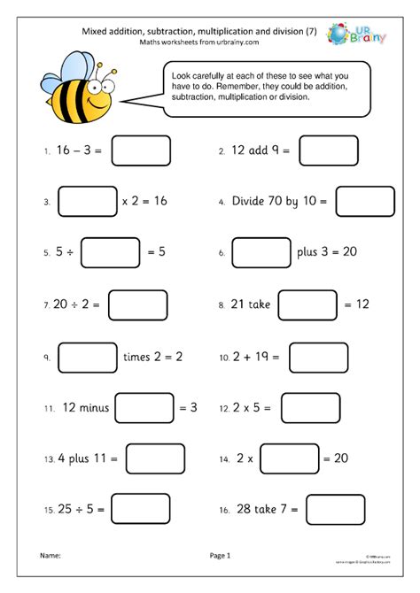 Mixed Addition Subtraction Multiplication And Division 7 Four