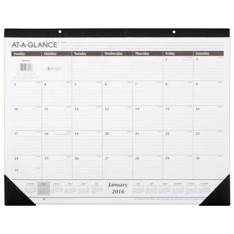 At A Glance Monthly Desk Pad Calendar 2016 Ruled 21 34