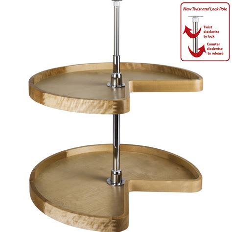 The susans are crafted to fit any cabinet and the high quality construction allows them to function with ease for years to come. Two Shelf Kidney Shelf Lazy Susan - All Cabinet Parts