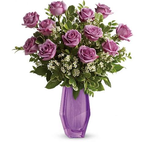 1 Dozen Purple Roses Mebane Nc Florist Gallery Florist And Ts Inc