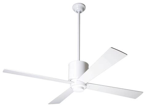 With the beam white, the glitzy gold ceiling fan, with it's wobbly light bulbs, also had to go. 52" Lapa Gloss White Ceiling Fan - Contemporary - Ceiling ...