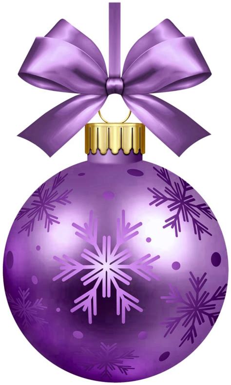 A Purple Christmas Ornament With A Bow And Snowflakes On Its Side