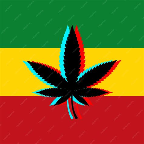 Premium Vector Rastafarian Flag With Hallucinogenic Cannabis Leaf