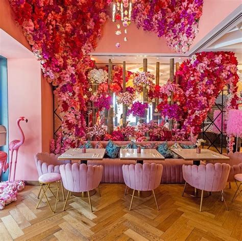 Saya Cafe With Pink Flowers In Dubai Beautiful Space Dreamy