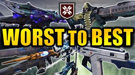 Destiny 2 Worst To Best Shadowkeep Exotic Weapons Youtube
