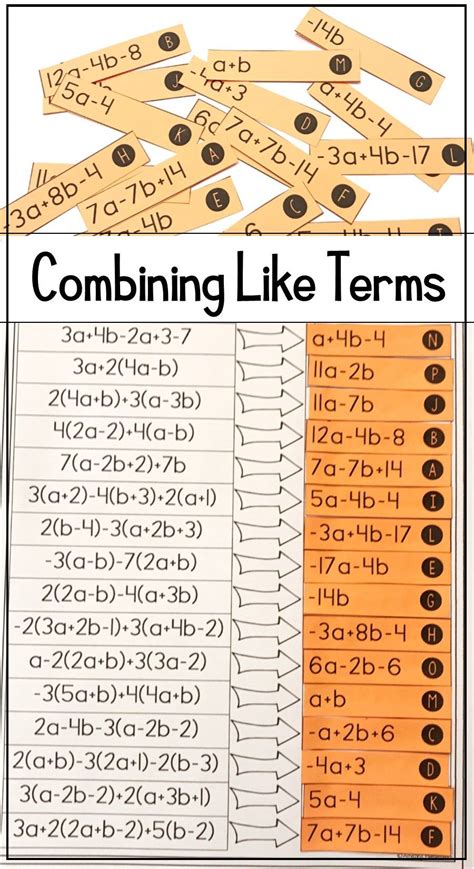 Maybe you would like to learn more about one of these? Combining Like Terms and Simplifying Expressions Matching ...