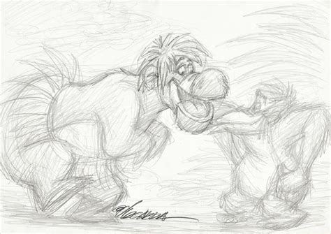 The Jungle Book Baloo And King Louie Original Sketch Catawiki