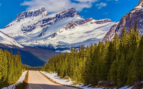 Wallpaper Banff National Park Snow Mountains Hd 4k