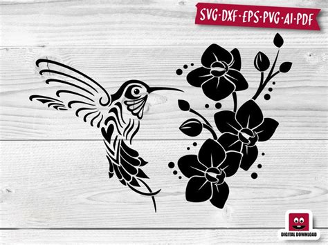 Hummingbird Svg Bird Svg Hummingbird Flowers Svg Flower Etsy