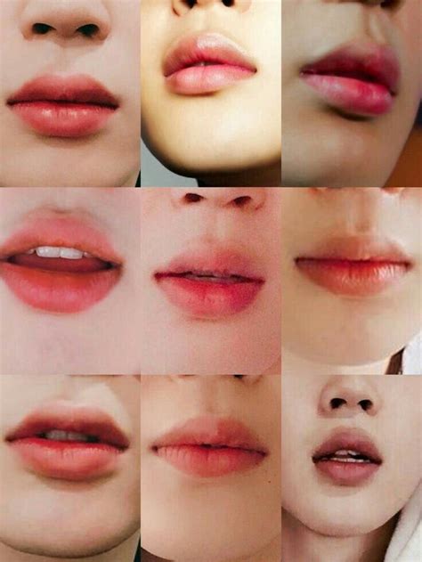 Jimins Lips Red Lips Plump Lips Korean Lips Peach Makeup Hot Pink
