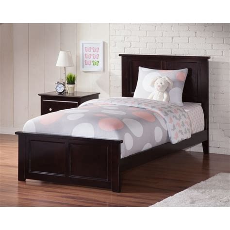 Atlantic Madison Espresso Twin Xl Bed With Matching Footboard