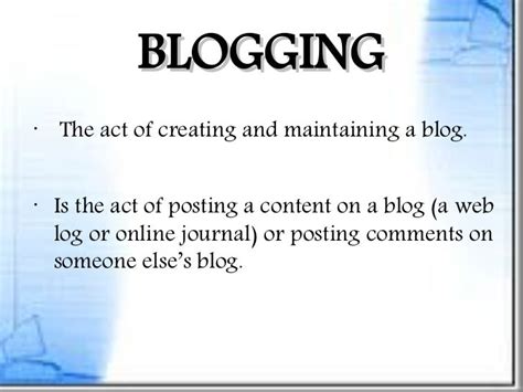 Blogging Ppt
