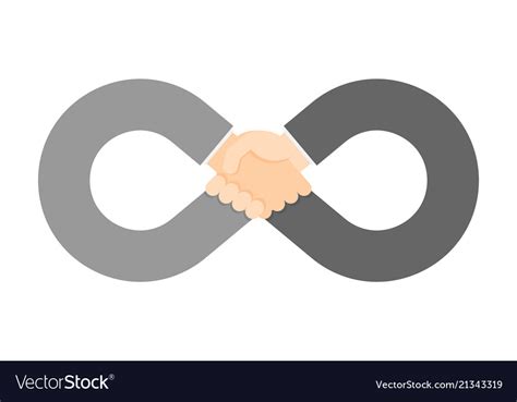 Handshake Infinity Symbol Shape Set Business Vector Image