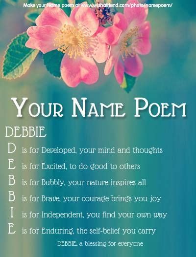 Debbie Acrostic Poems Acrostic Poem