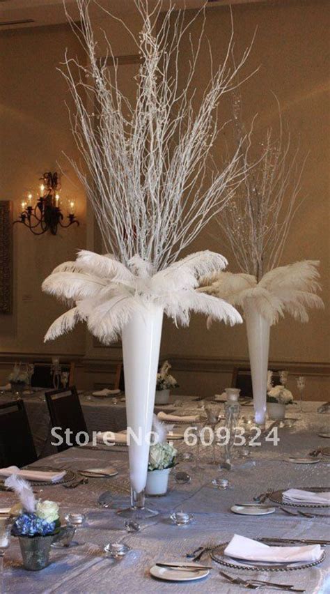 100piece 10 12inch White Ostrich Feather For Centerpiecewedding