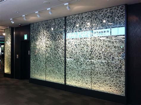 Etched Glass Wall Panel ガラスの仕切り壁 ガラスウォール ガラスオフィス