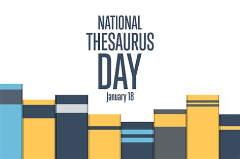 National Thesaurus Day January 18 Holiday Concept Template For