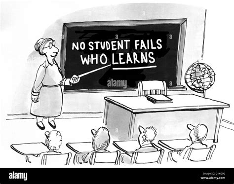 Education Cartoon That No Student Fails Who Learns Stock Photo Alamy