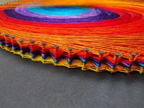 Rainbow Spiral String Art Etsy