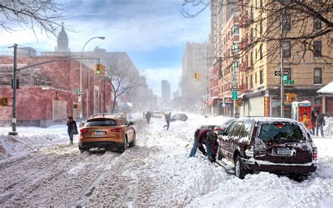 Wallpaper 2560x1600 Px Artwork Cityscapes Snow Winter 2560x1600