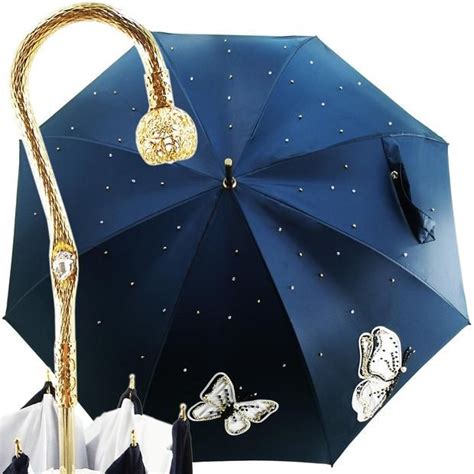 Fantastic Womens Umbrella With Embroidered Butterflies Embroidered