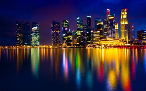 Singapore Night World Travel Hd Wallpaper Visualização