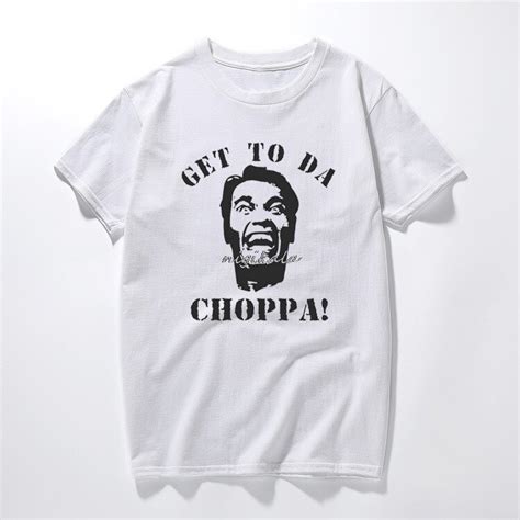 Get To Da Choppa T Shirt Inspired By Predator Film Arnie 80s Retro Sci Fi Top Nigikala Short