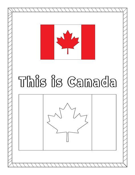 Canada National Flag Coloring Page Vector Art At Vecteezy