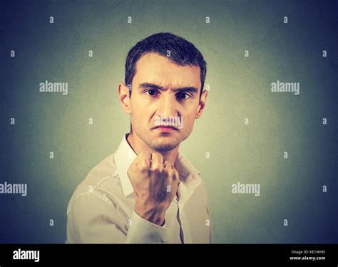 Portrait Of Young Angry Man Stock Photo Alamy