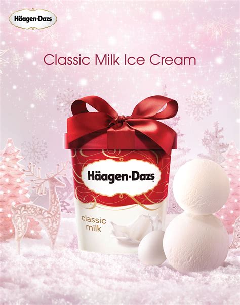 Haagen Dazsxmas Classic Milk Ice Cream Ice Cream Poster Christmas