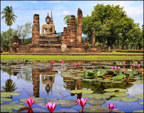 Old Sukhothai Historical Park Beautiful And Historical Ruin City Of