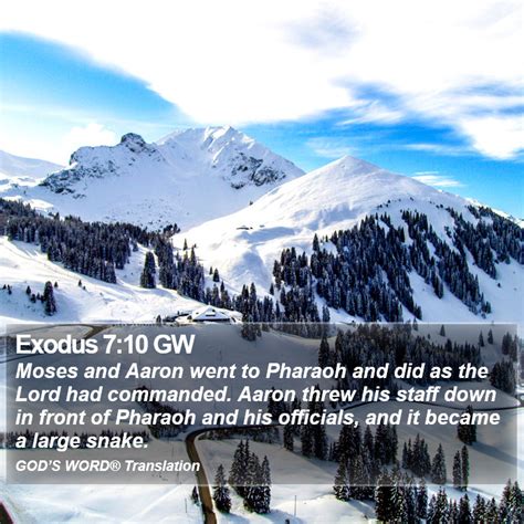 exodus 7 10 gw moses and aaron went to pharaoh and did as the
