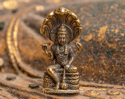 Vishnu Statue In Brass Inches Tall The Buddha Garden