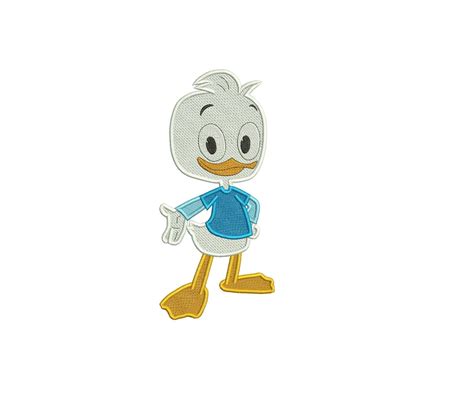 Dewey Duck Ducktales Filled Stitch Embroidery Design Embroidery Designs